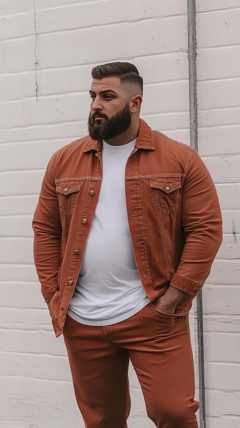 Rust Denim Jacket Matching Pants