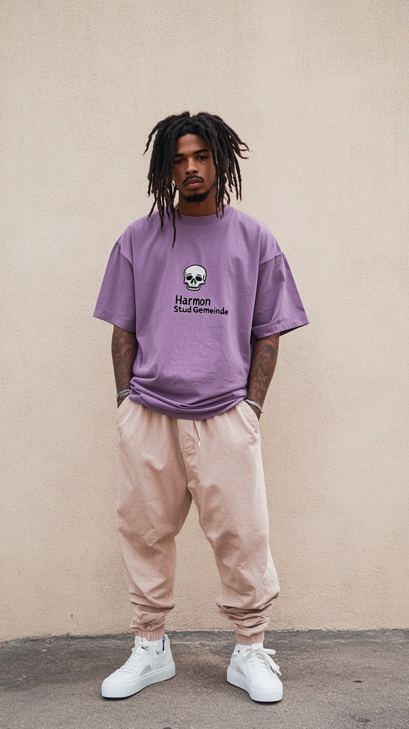 Skull Tee Meets Soft Utility Pants