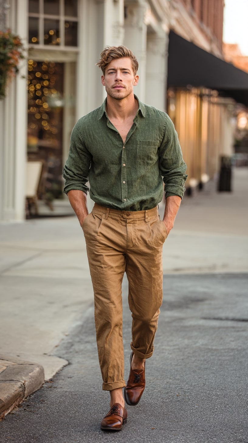 Linen Shirt into Pleated Trousers