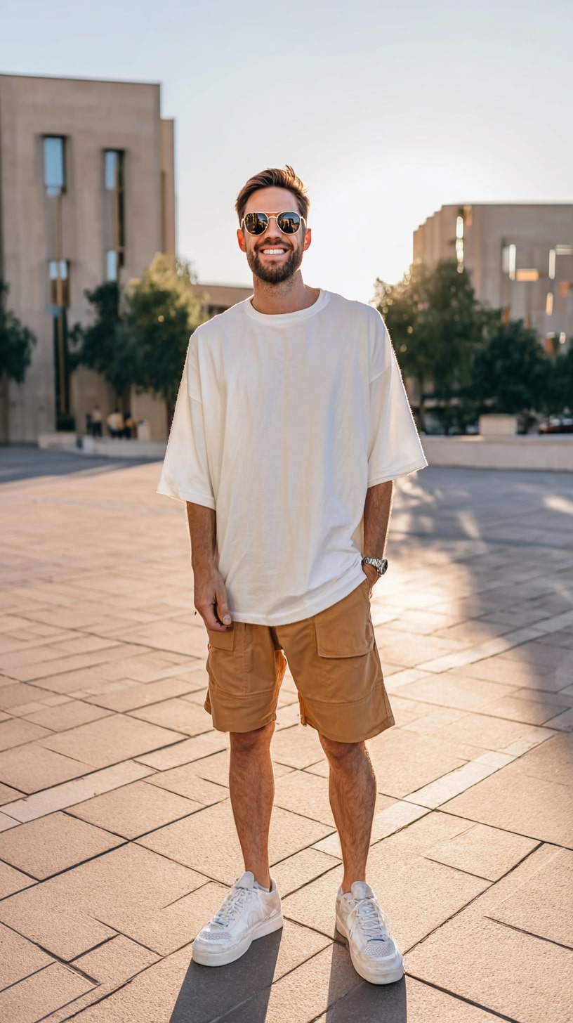 Oversized Tee + Cargo Shorts