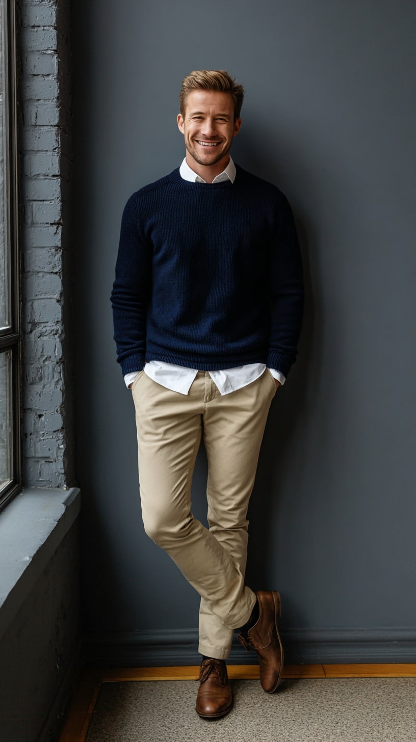 Crewneck Sweater + Chinos