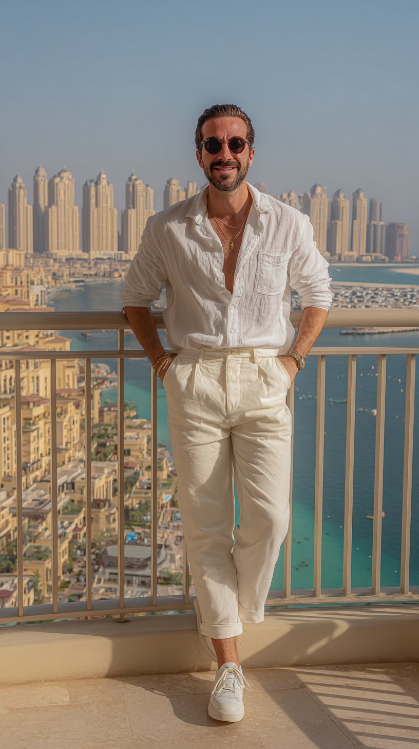 Linen Shirt + Pleated Trousers