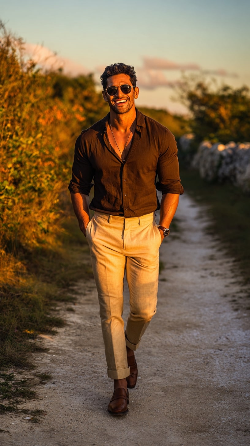 Dark Brown Linen Shirt