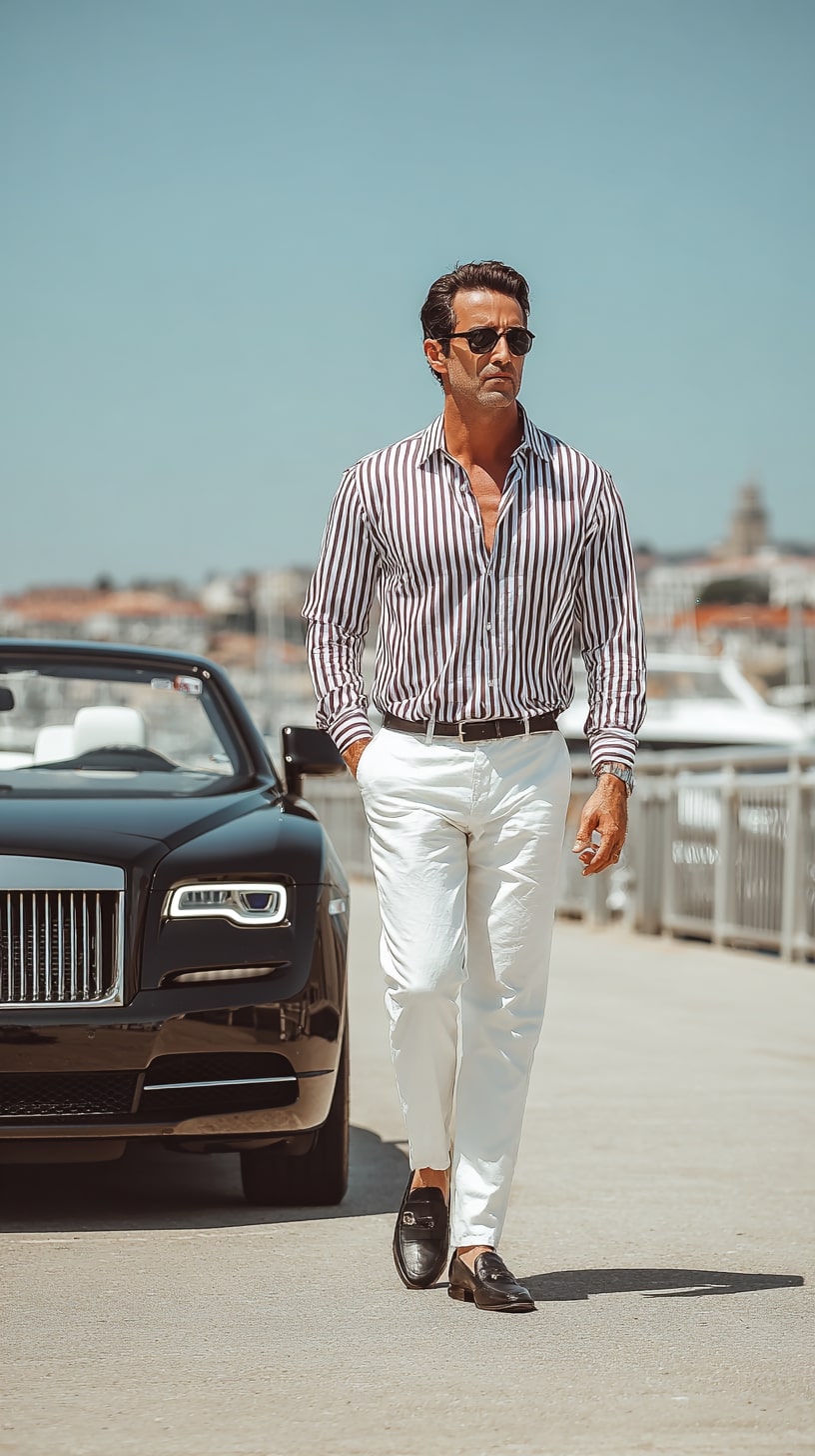 Navy Stripe Poplin Shirt