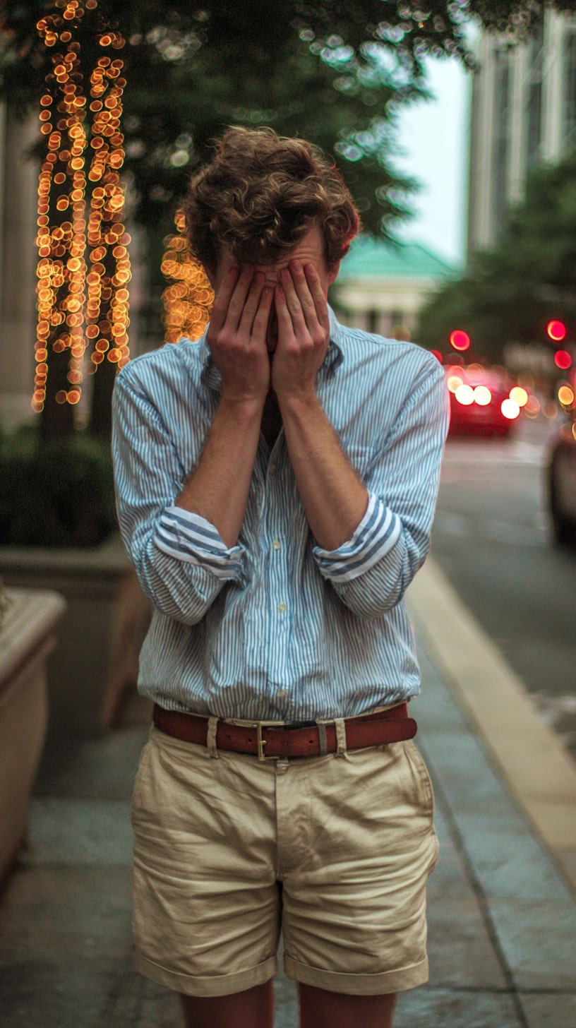 Striped Shirt + Pleated Shorts