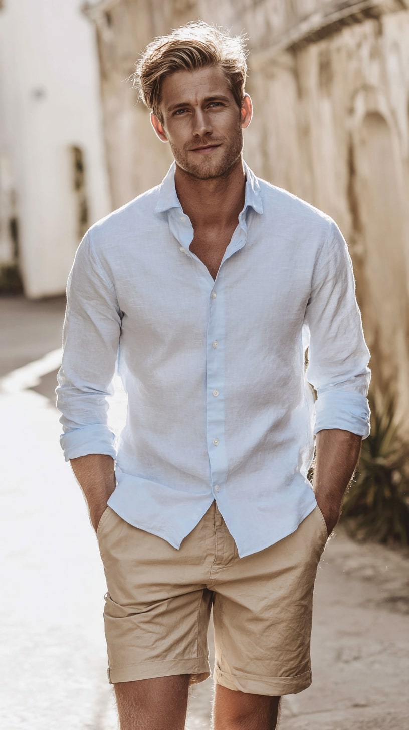Linen Shirt + Chino Shorts