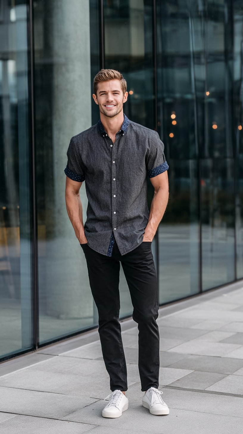 Short Sleeve Shirt + Slim Trousers