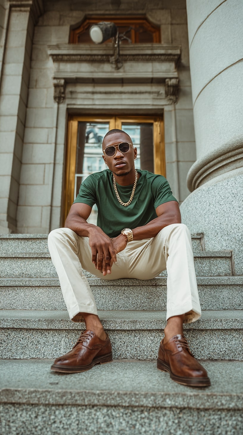 Crew Neck Tee + Chinos